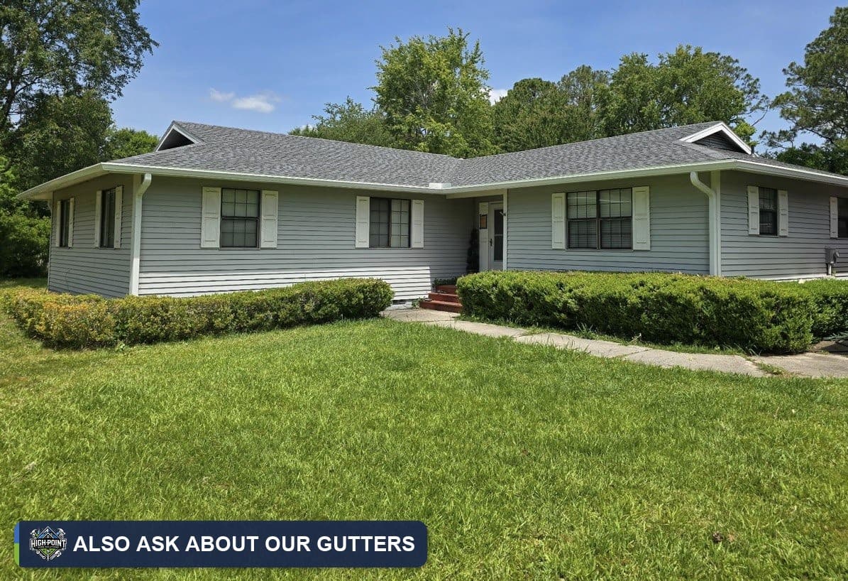 Single-story home with new gutters